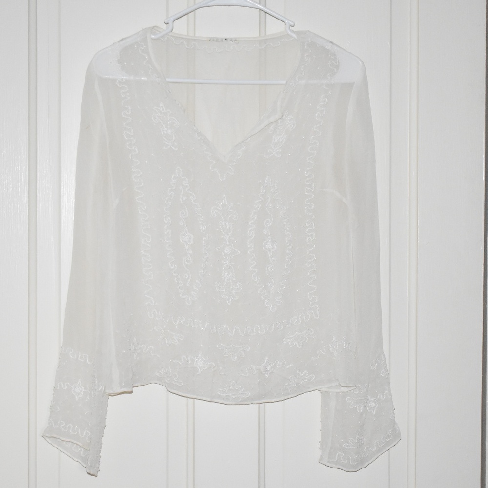 Vintage Mesh Peasant Top